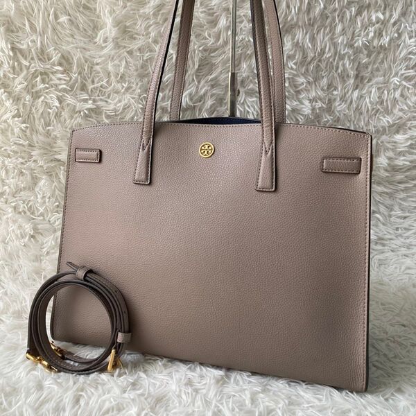 TORYBURCH トリーバーチ 2way ウォーカー サッチェル グレー ショルダーバッグ トートバッグ バック レザー A4可