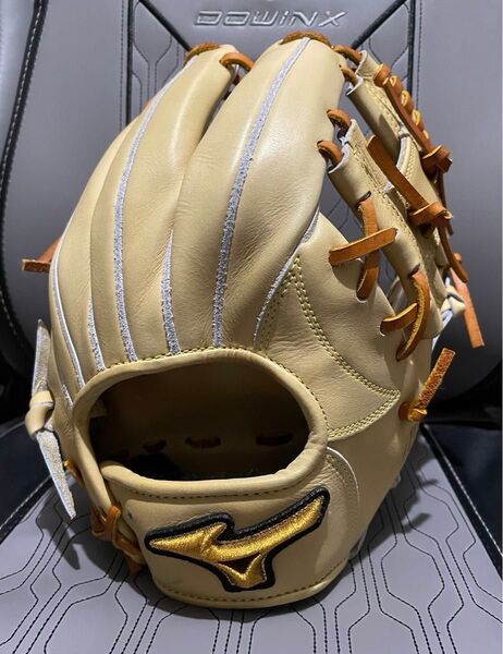 ミズノプロ 硬式内野手用グラブ テネイシャスプロエリート ブロンド レザリオ型付