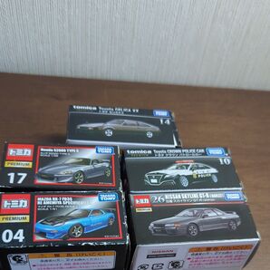 トミカプレミアム ミニカー トヨタセリカXX.クラウンパトカー、日産スカイライン、ホンダS2000、マツダRX-7等5台セット