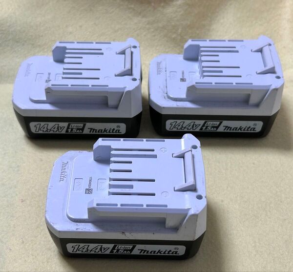 正常動作品 マキタ 純正バッテリー BL1415G 14.4V x 3個 makita