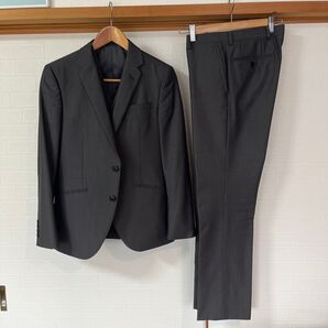 美品 スーツ セットアップ グレー ストライプ ベスト