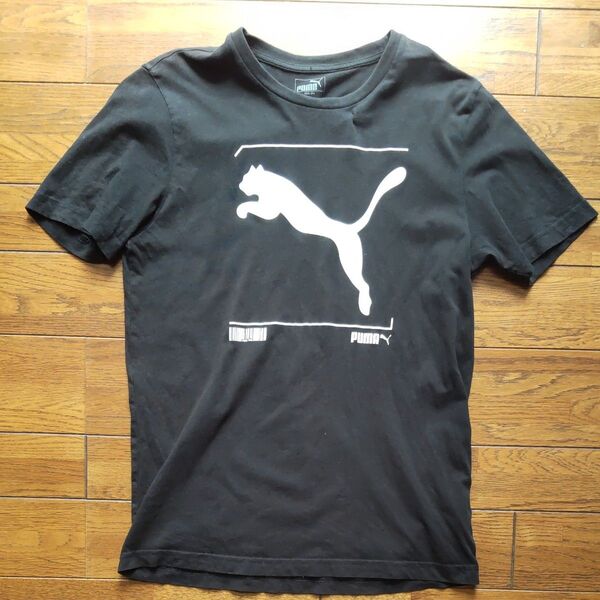 PUMA 半袖Tシャツ メンズ Mサイズ 黒 白ロゴ プーマ