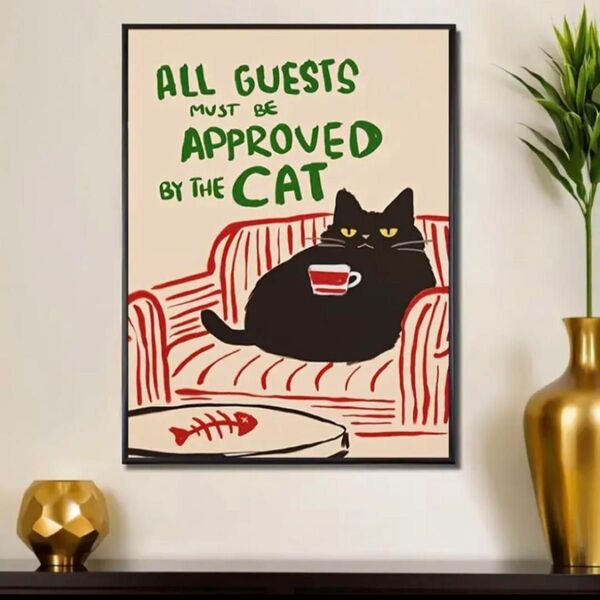 アート ポスター 猫 レトロ モダン ミッドセンチュリー インテリア 北欧 かわいい キャンバスアートポスター