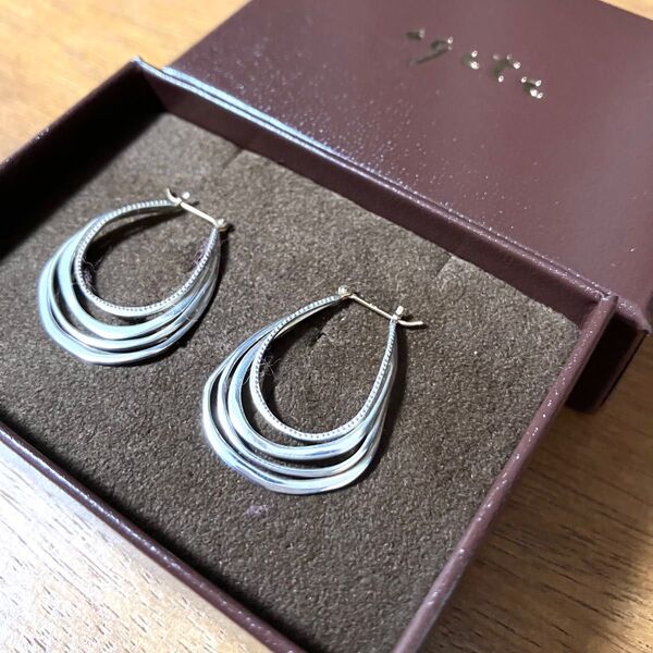 agete silver k10 フープピアス