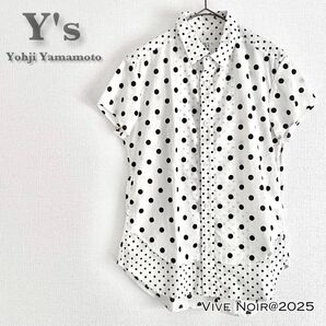 Y's Yohji Yamamoto ワイズ ヨウジヤマモト 21SS 綿ローン ドット柄 総柄 レイヤードブラウス シャツ 半袖