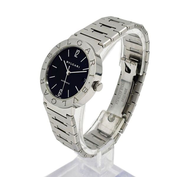 BVLGARI ブルガリ ブルガリブルガリ メンズ腕時計 BB33SS 自動巻 SS シルバー/黒文字盤