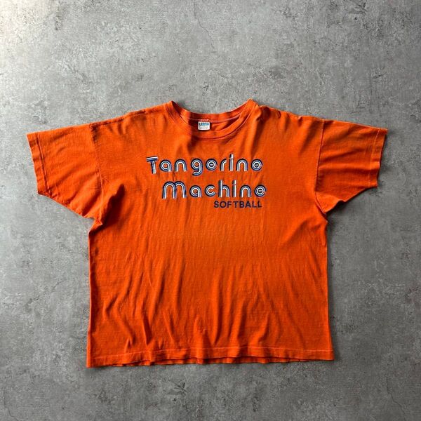 70s チャンピオン ヴィンテージtシャツ USA製 オレンジ XL バータグ