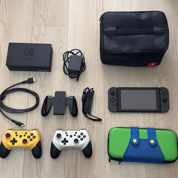 ニンテンドースイッチ HAC-001(-01)グレー 本体と周辺機器セット ワイヤレスコントローラー付き
