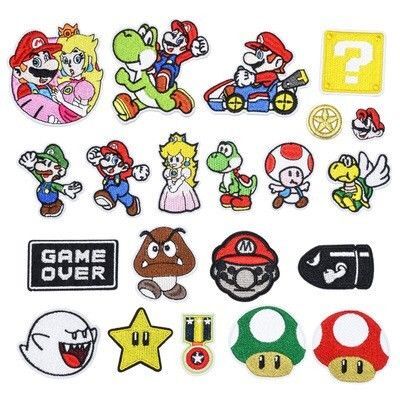 スーパーマリオ 刺繍アイロンワッペン 21個まとめ売り