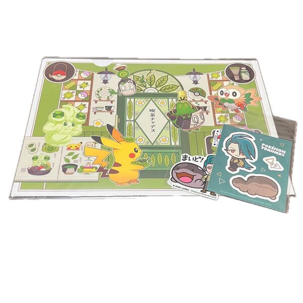ポケモンセンター 喫茶チャデス A4クリアファイル チリ&ドオー ステッカー B-SIDE LABEL 3点セット