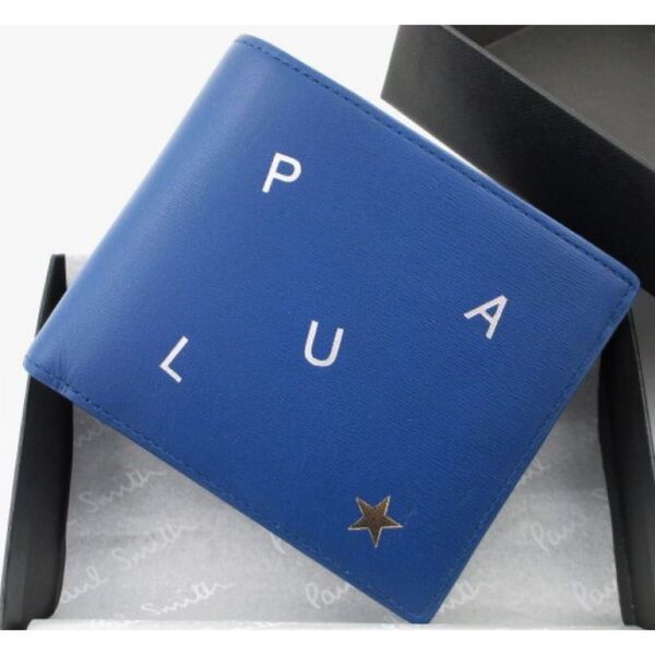 ☆ラスト1点限り☆新品☆箱付☆ポールスミス PSレターズ 二つ折り財布 青☆