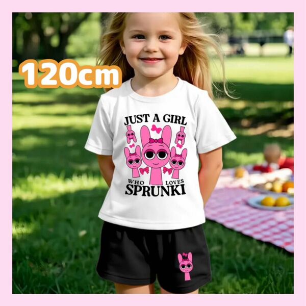 大人気★スプランキー セットアップ 120cm ピンキー ブラック ホワイト 半袖Tシャツ ハーフパンツ