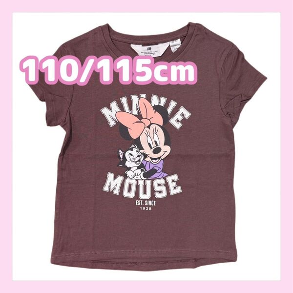 新品 H&M 半袖Tシャツ 110cm 115cm ブラウン ミニーちゃん 綿100% ディズニー