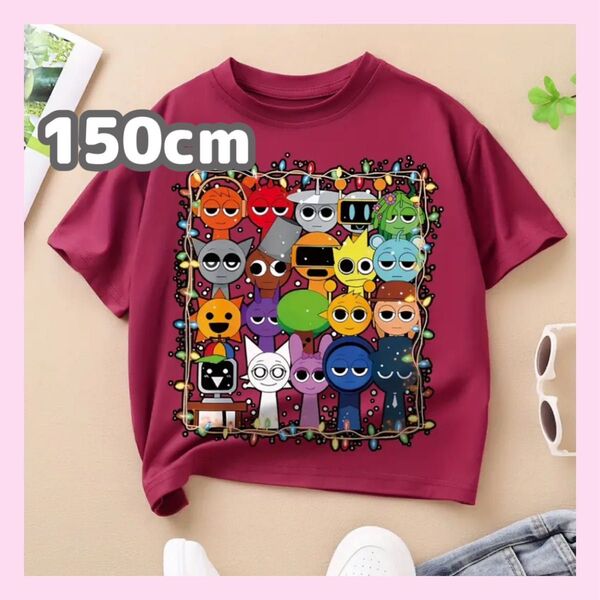 大人気★スプランキー 半袖Tシャツ 150cm ワインレッド オールスター
