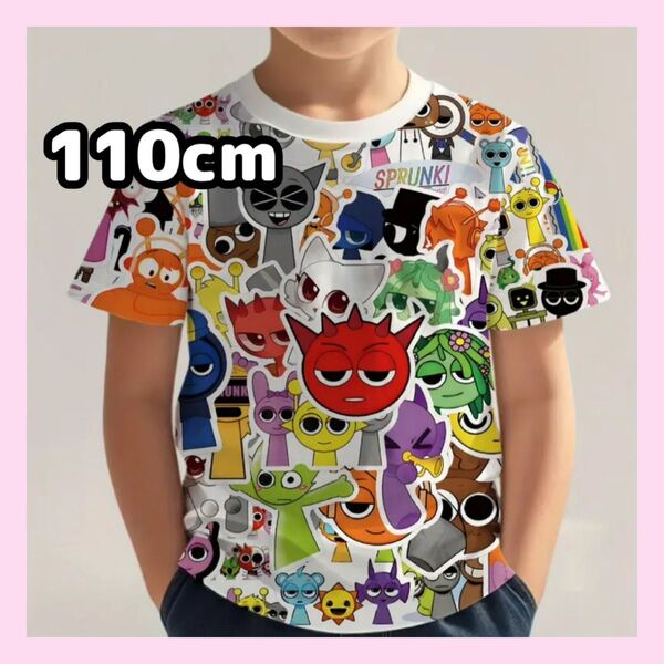 大人気★スプランキー 半袖Tシャツ 110cm ステッカー柄 オールスター
