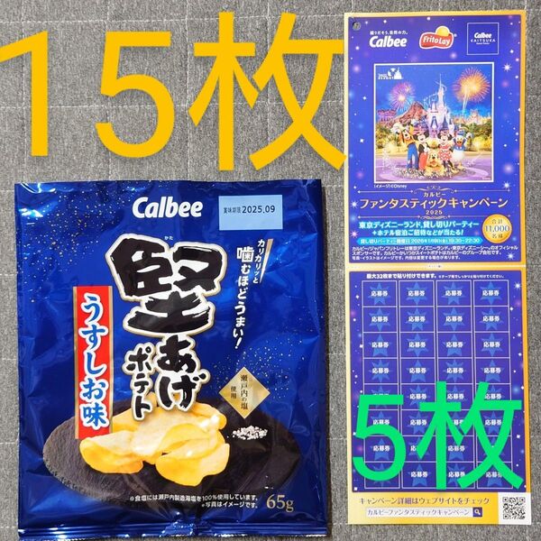 懸賞 カルビー 堅あげポテト 空袋 15枚 ファンタスティックキャンペーン 応募ハガキ 5枚 まとめ売り
