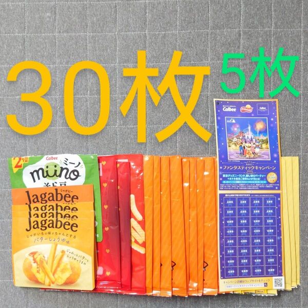 懸賞 カルビー 空袋 30枚 100点 ファンタスティックキャンペーン2025 専用応募ハガキ 5枚 応募券 折りパケ ルビー