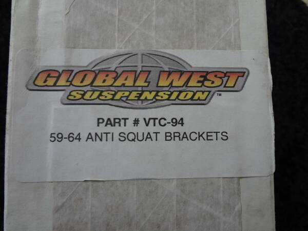 1959～64インパラ　Global West(グローバルウエスト) Suspension Rear Anti-Squat Brackets 未使用新品
