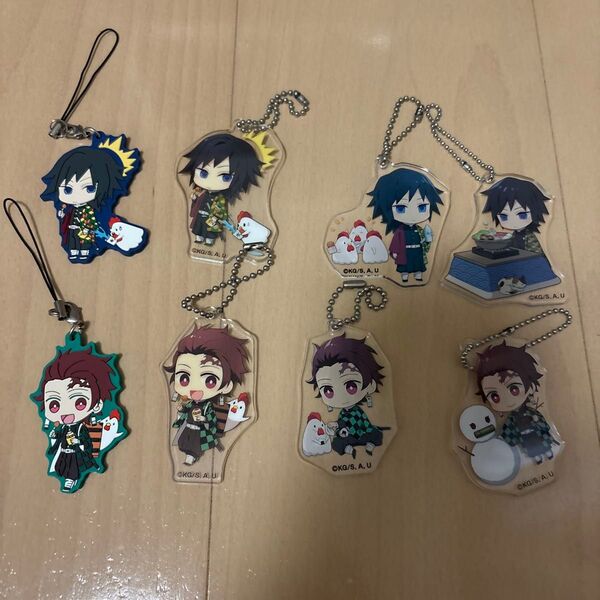 鬼滅の刃 ローソン LAWSON アクリルキーホルダー アクキー ラバーストラップ ラバスト 冨岡義勇 竈門炭治郎