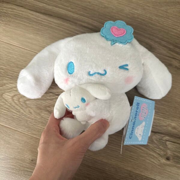 【新品未使用】サンリオ シナモン キャラクター大賞第4弾 アイラブミーシリーズ ぬいぐるみ シナモロール サンリオ おまけ付き