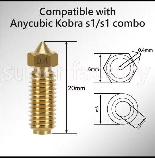 3Dプリンタ kobra s1用 銅合金ノズル 0.4mm 10個セット