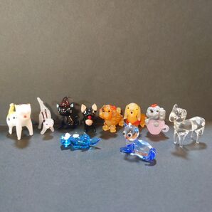 ガラス細工 動物 10点セット