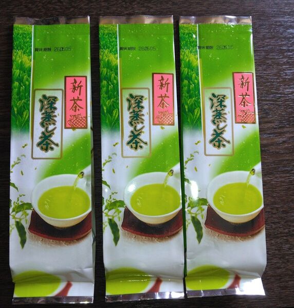 2025年産 令和7年産 準無農薬 新茶 一番茶 金 深むし茶 100gを3本 みる芽 深蒸し茶 お茶 緑茶 静岡茶 煎茶