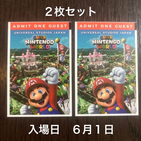 USJ ユニバーサル・スタジオ・ジャパン 大人用 2枚セット ユニバ チケット 入場日 2025年6月1日