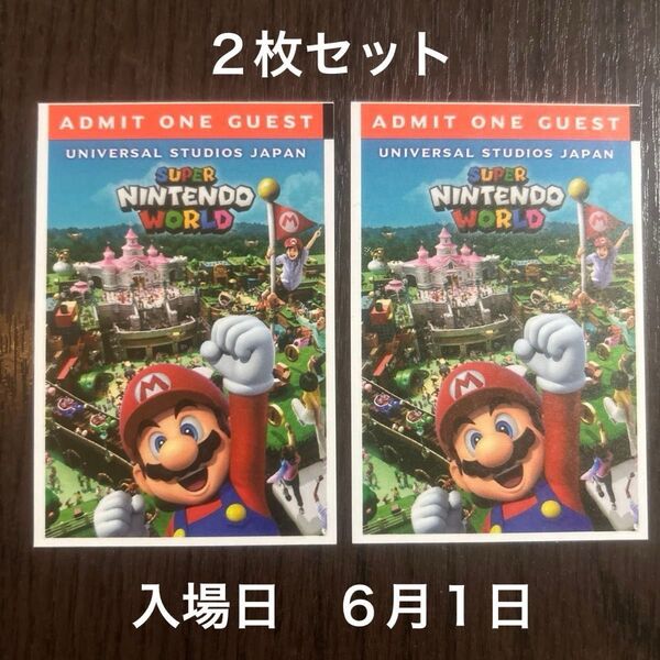 USJ ユニバーサル・スタジオ・ジャパン 大人用 2枚セット ユニバ チケット 入場日 2025年6月1日