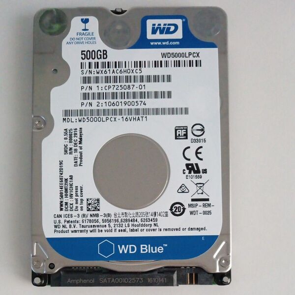 Western Digital 500GB HDD WD5000LPCX