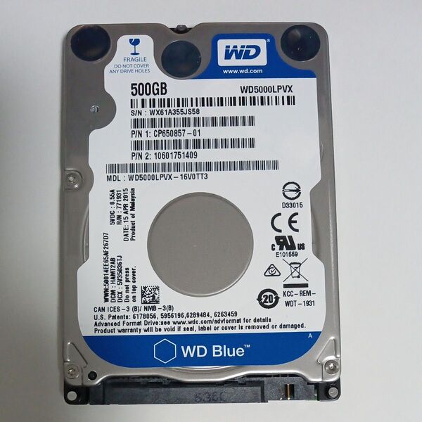 Western Digital 500GB HDD WD5000LPVX