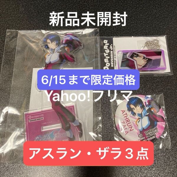 劇場版ガンダムSEED 魂ネイション限定 アスラン アクリルスタンド 缶バッジ ドミテリアJr. キーホルダー 3点 ネイションズ
