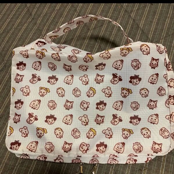 新品 オサムグッズ 靴下屋コラボ メッシュケース osamu goods 収納袋 フェイス総柄 持ち手付き
