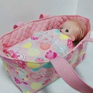 メルちゃん ハンドメイド クーファン ソランちゃん お布団 セット 蝶々 ピンク