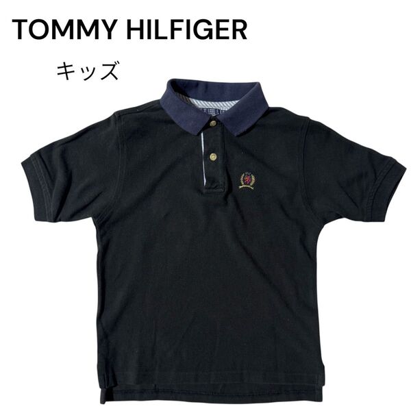 【美品】TOMMY HILFIGER キッズ半袖ポロシャツ ブラック 5