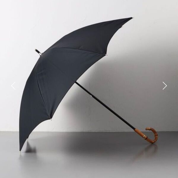 ユナイテッドアローズ バイカラー 晴雨兼用 長傘 ¥12.100 ★コンパクトな長傘 ブラック×グレー バンブー 竹ハンドル
