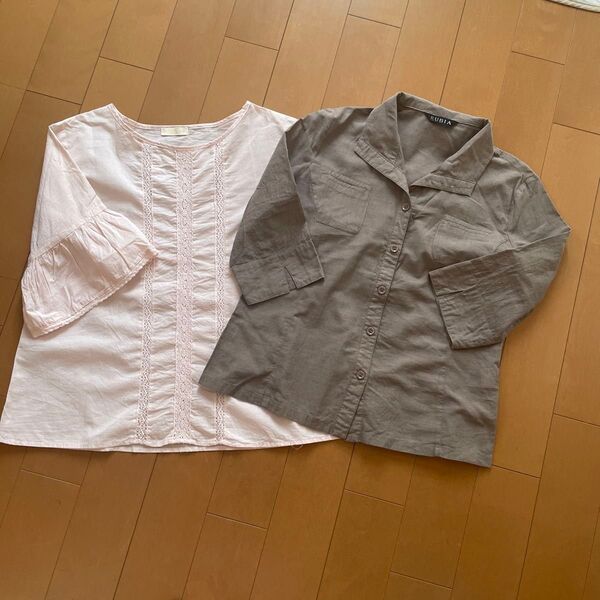 ブラウスとシャツ 2枚セット レディース