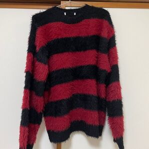 ボーダーニット レッド 古着 ノーブランド品 ボーダー ニット セーター 90s 長袖 トップス ボーダー柄