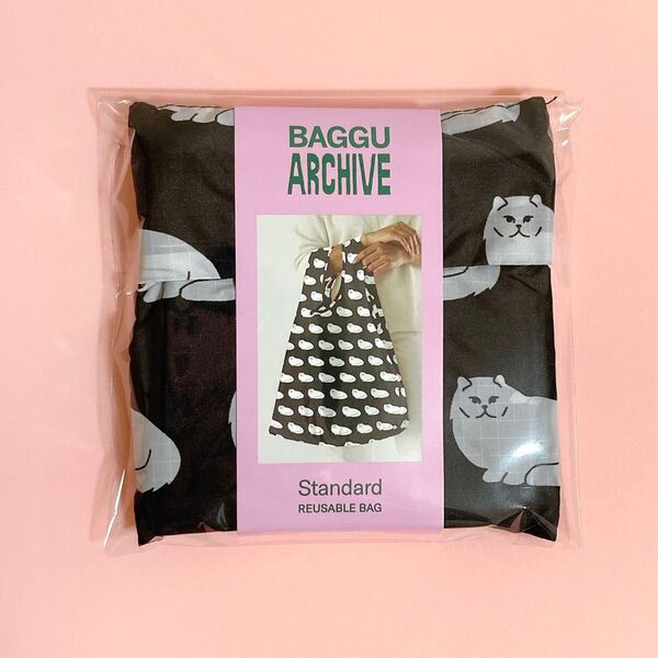 BAGGU エコバッグ☆スタンダード アーカイブ柄 ネコ チンチラ Cat