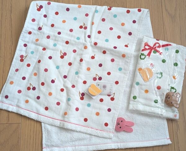 【未使用】フレル フェイスタオル うさぎ ハンドタオル くま ガーゼ パイル 100% バラ売り×お値下げ×