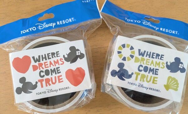 【未開封】東京ディズニーリゾート ランド柄 シー柄 梱包 ガムテープ 布テープ 強粘着力 2個セット バラ売り×お値下げ×