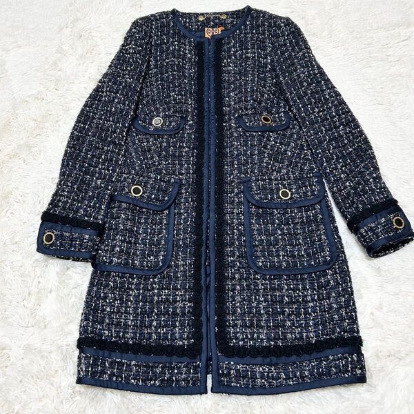 【美品】Tory Burch トリーバーチ ノーカラー コート ジャケット 近年モデル