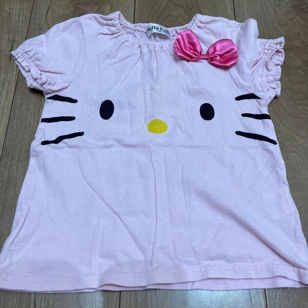 ハローキティ Tシャツ ピンク リボン 100
