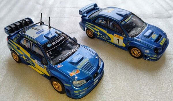 SUBARU ミニカー 2個セット インプレッサ ラリーカー