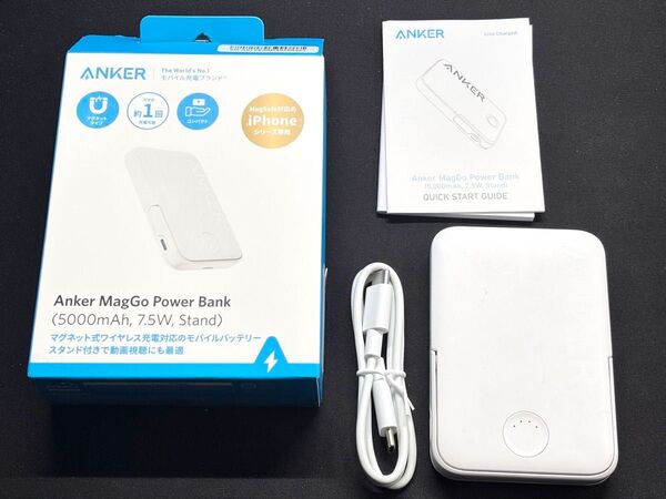 Anker MagGo Power Bank 5000mAh ホワイト A1618N21 MagSafe モバイルバッテリー