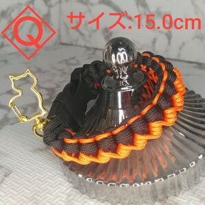 巨人 読売 ジャイアンツ 応援ブレスレット ネコのチャーム付き 実寸手首15.0cm前後に対応 パラコード ハンドメイド作品