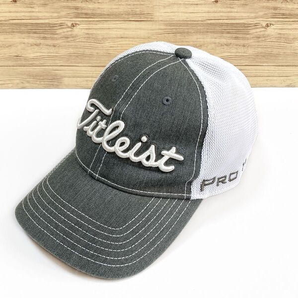 タイトリスト ゴルフ キャップ 帽子 メッシュ メンズ フリー 立体ロゴ グレー Titleist フットジョイ