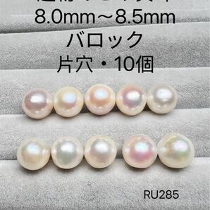 伊勢志摩 英虞湾産 越物あこや真珠 大珠 8.0mm〜8.5mm RU285