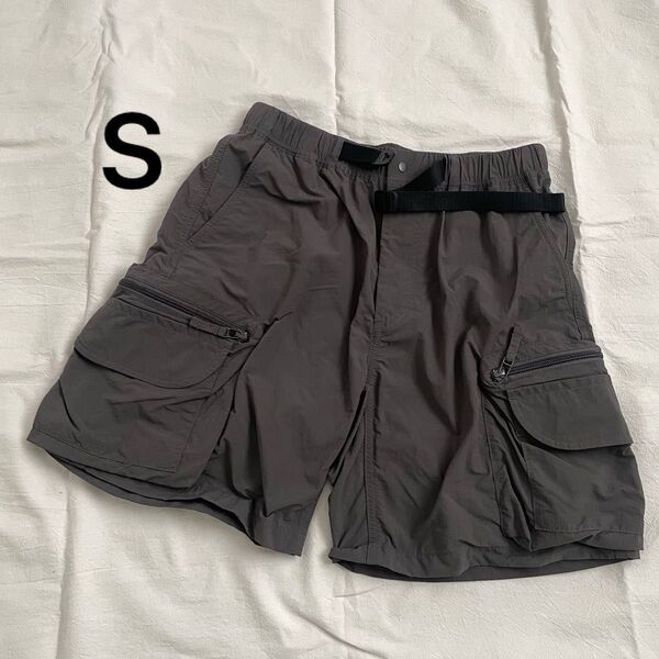 GU ジーユー ナイロンカーゴショーツ S 349142 グレー チャコール ユニセックス ハーフパンツ