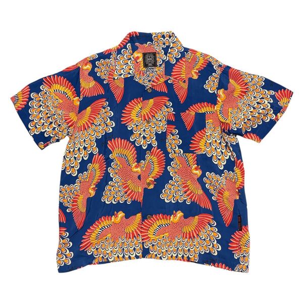 未使用デッドストック 90s DOGTOWN ドッグタウン 半袖 アロハシャツ ハワイアン レーヨン 孔雀 アメカジ ヴィンテージ